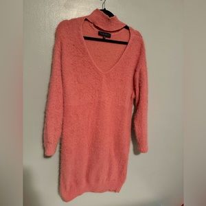 Eloquii Mauve Pink Open Neckline Sweater Dress